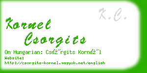 kornel csorgits business card